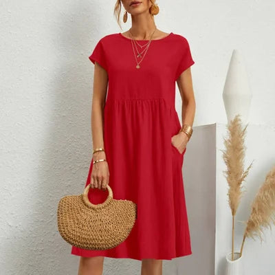 Ruby™ - Cotton Round Neck Dress