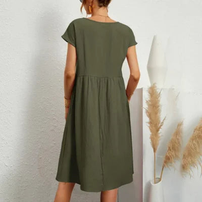 Ruby™ - Cotton Round Neck Dress