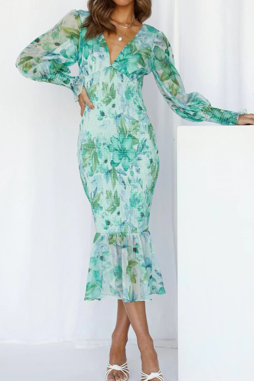 ISOTTA | MIDI DRESS WITH FLOWER PRINT