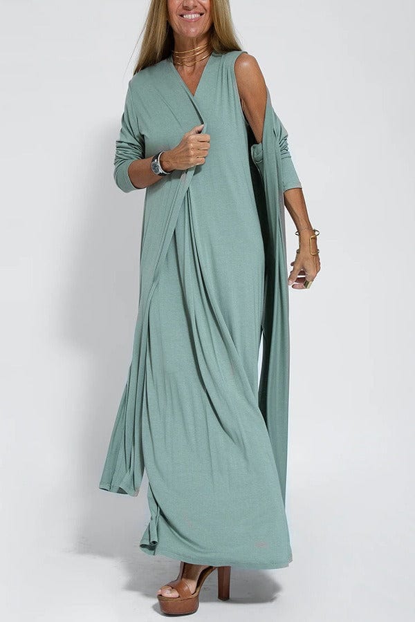 Clara - Elegant maxi dress + FREE matching cardigan