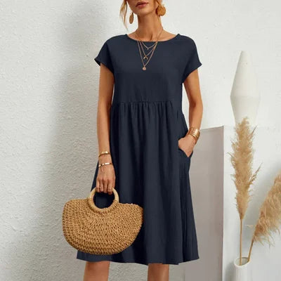 Ruby™ - Cotton Round Neck Dress