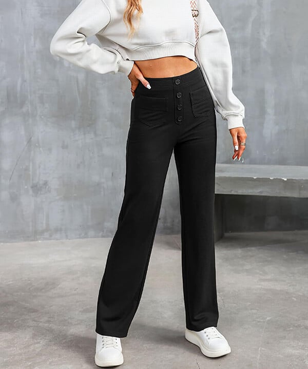 Livia - High Waisted Elastic Pants