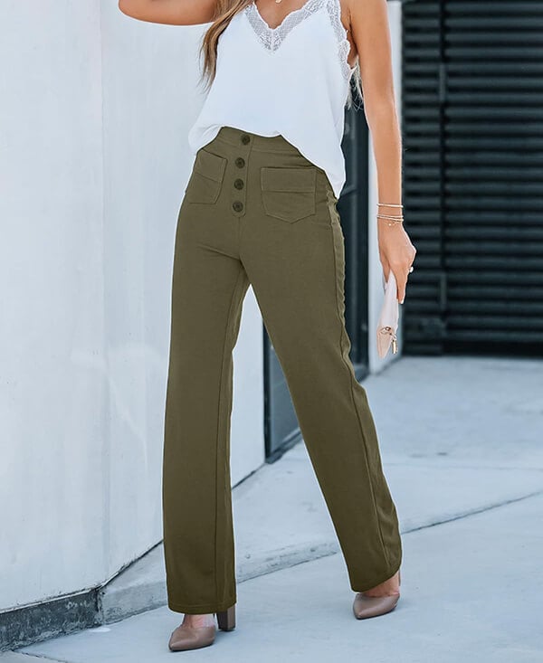 Livia - High Waisted Elastic Pants