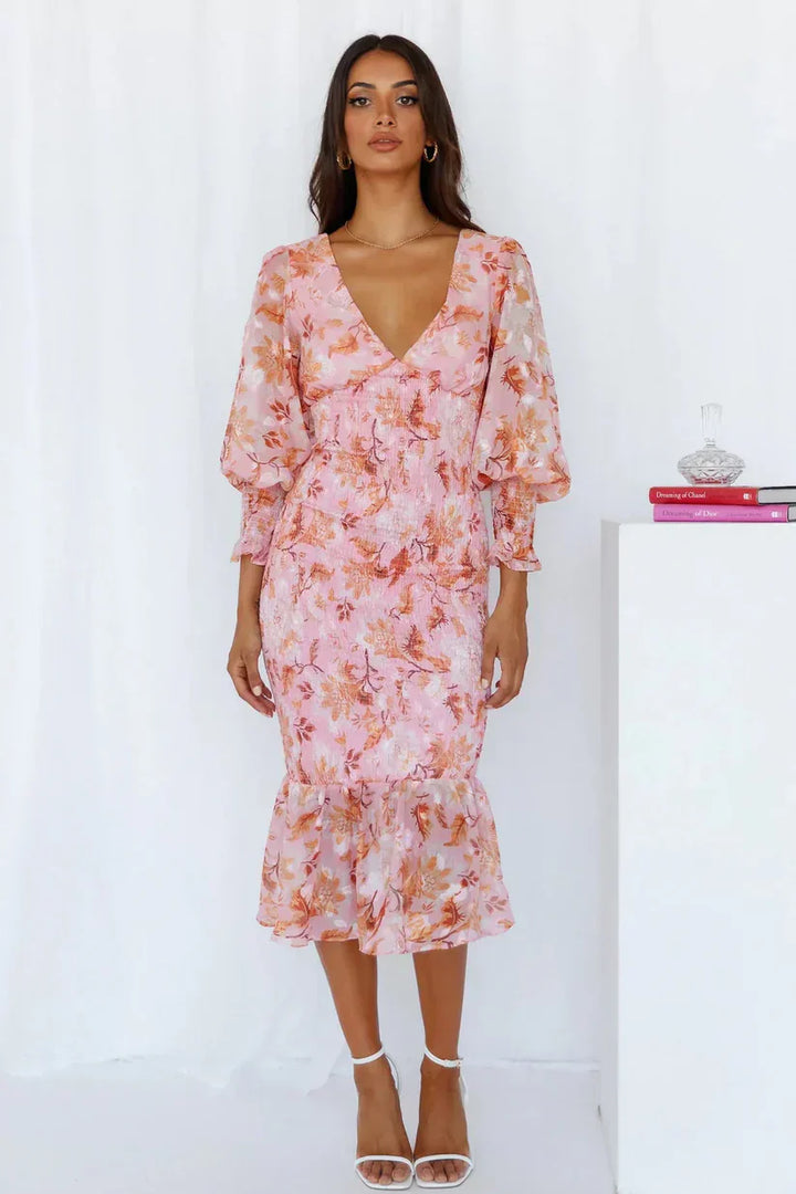 ISOTTA | MIDI DRESS WITH FLOWER PRINT